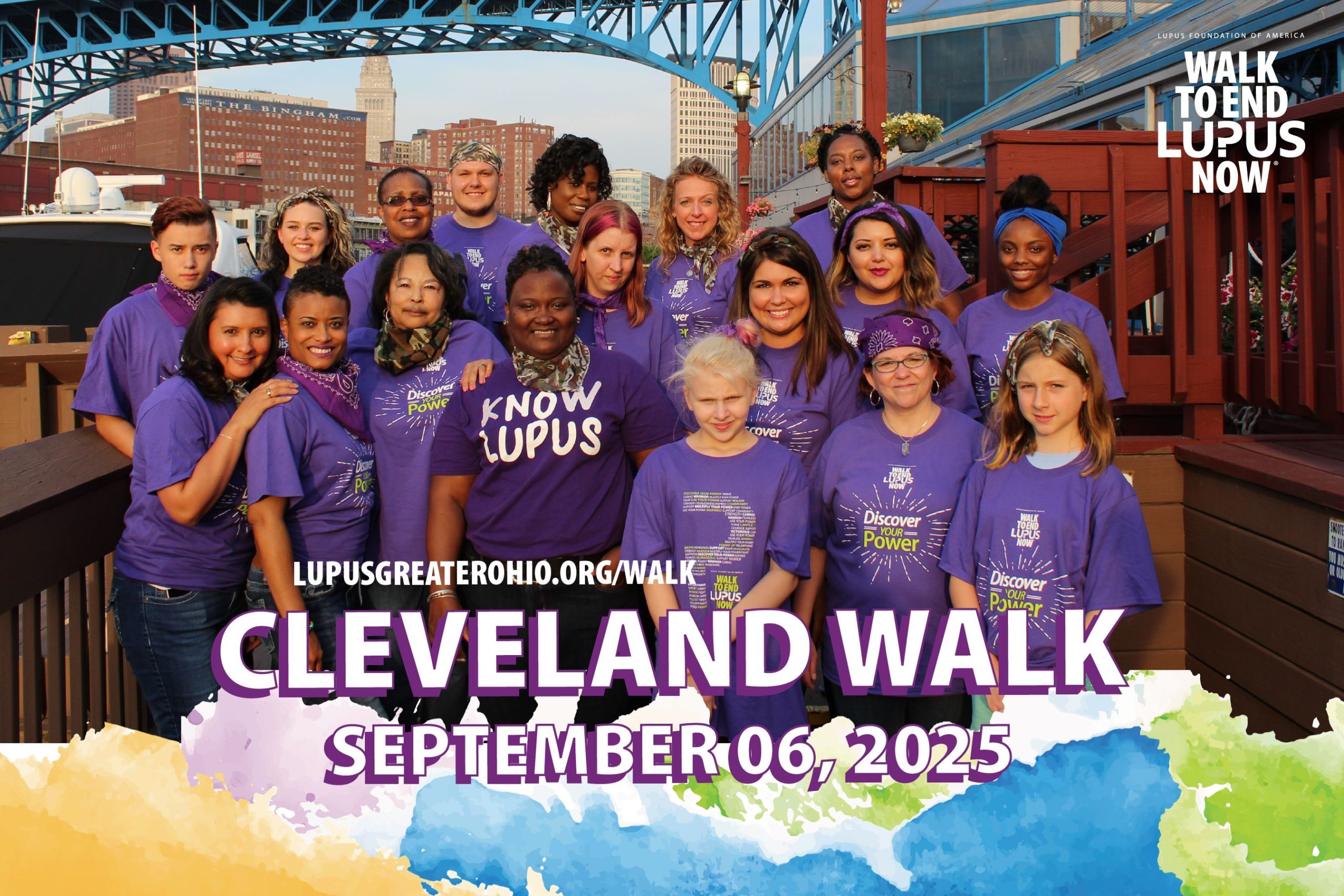 Picture of Cleveland area lupus patients on the banks of the Cuyahoga River.
